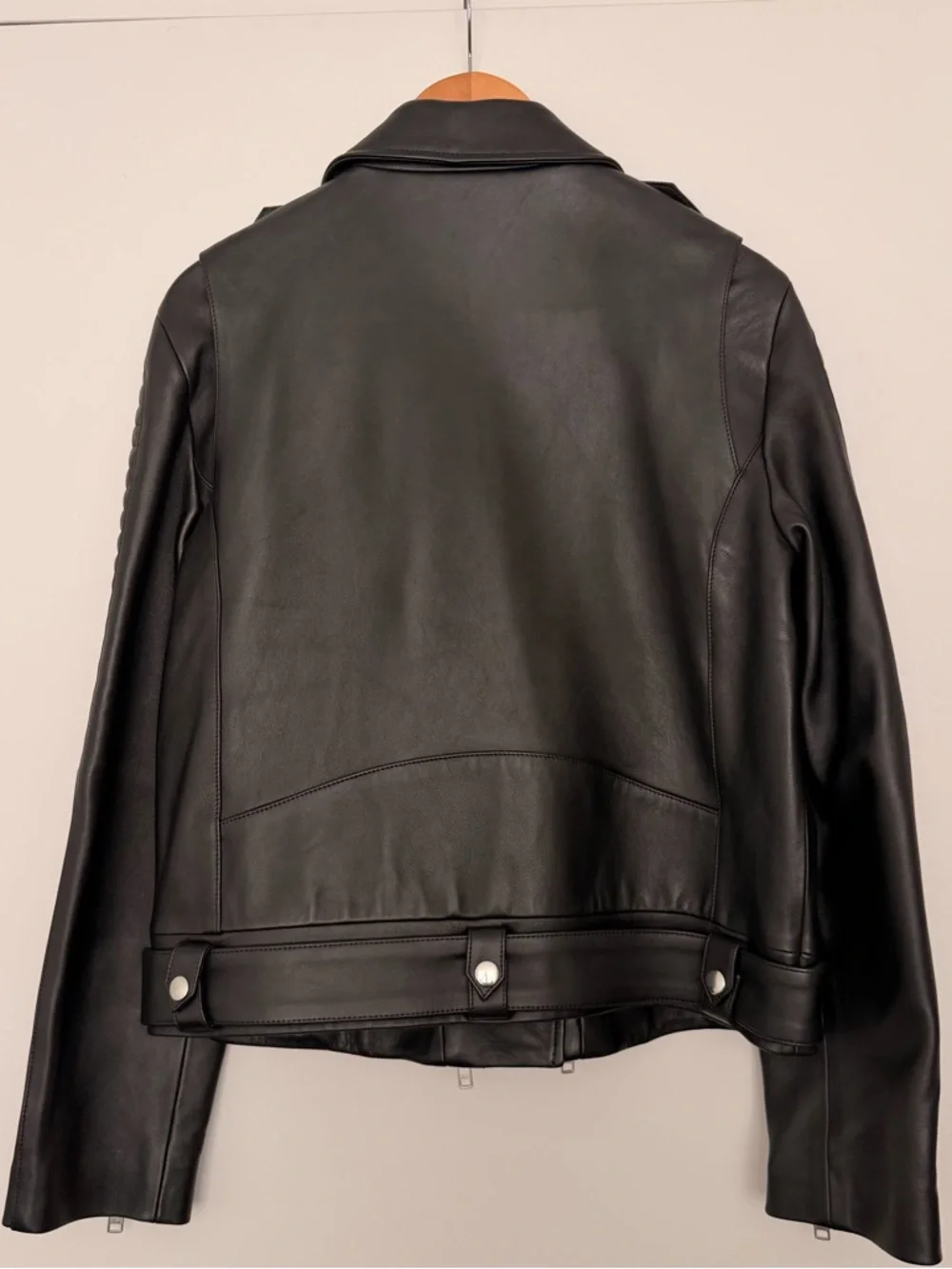 Anine Bing Cassidy Leather Jacket - Women's Biker Moto Jacket, Large - Picture 3 of 15